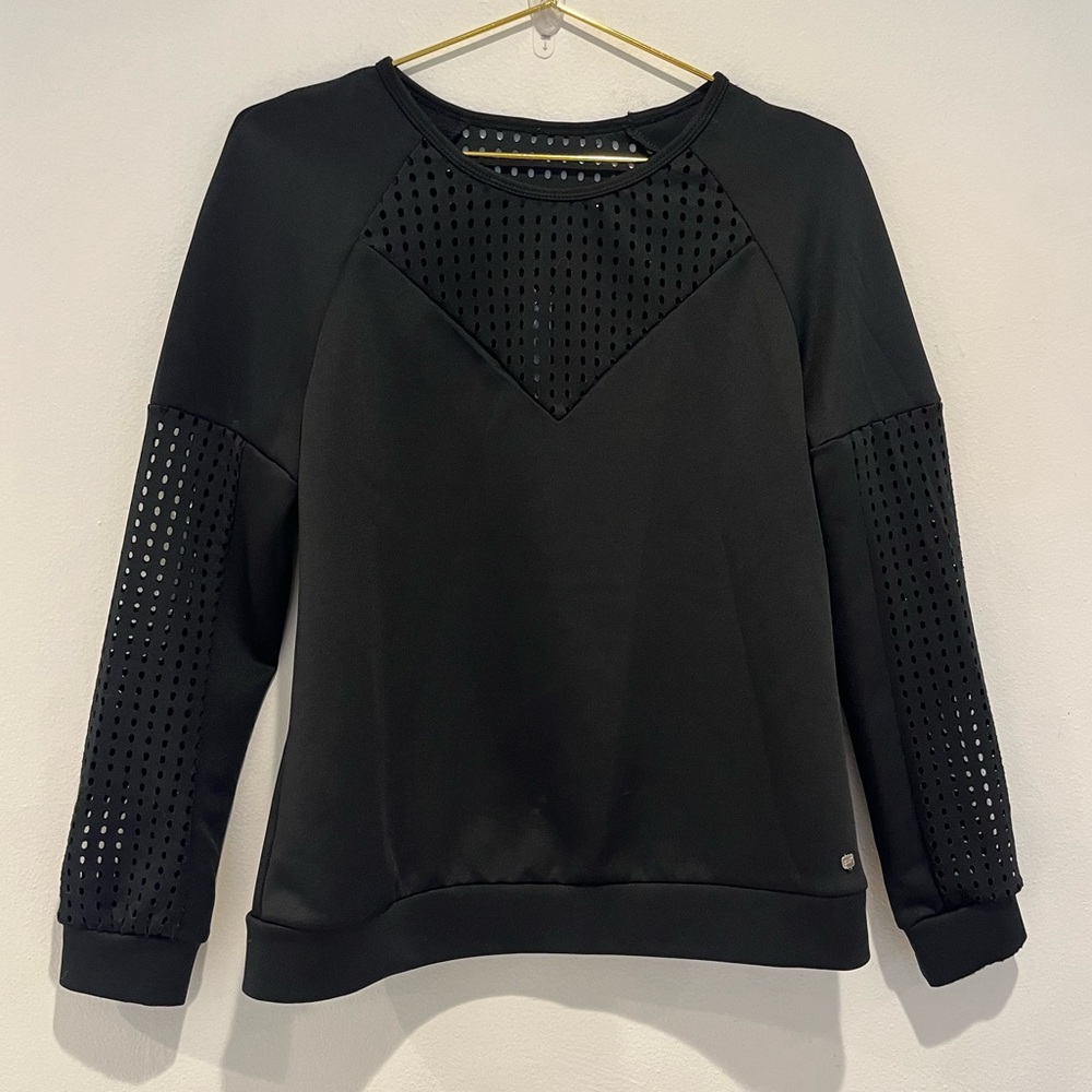 Fabletics Black Tilly Sweatshirt Workout Top Size Medium - Picture 2 of 8